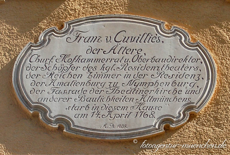 Gedenktafel Franz von Cuvilles der Ältere