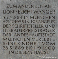 Gerhard Willhalm - Gedenktafel - Lion Feuchtwanger