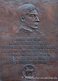 Gedenktafel - Geburtsort Franz Marc