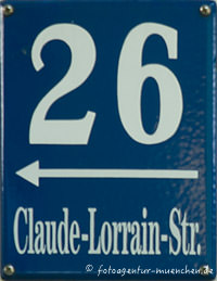  - Hausnummer - Claude-Lorrain-Straße