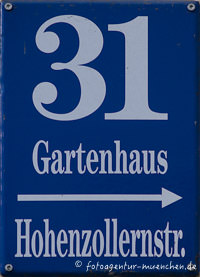 Hausnummer in der Hohenzollernstraße