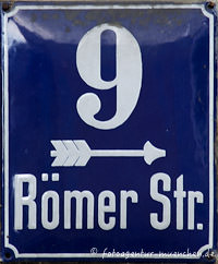 Hausnummer in der Römerstraße