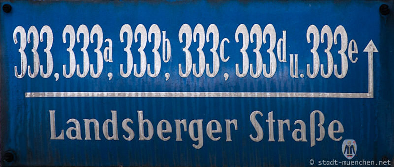 Hausnummer - Landsberger Straße