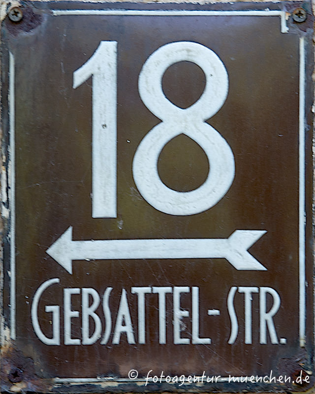 Hausnummer - Gebsattelstraße
