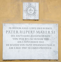 Gedenktafel für Pater Rupert Mayer
