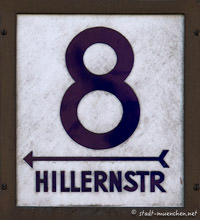  - Hausnummer - Hillernstraße