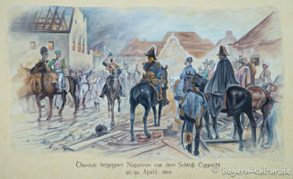 Gerhard Willhalm - Davot begegnet Napoleon vor dem Schloss Eggmühl