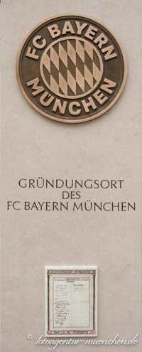 Gedenkstele - Gründungsort des FC Bayern