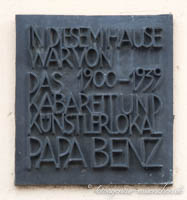 Gerhard Willhalm - Gedenktafel - Künstlerlokal Papa Benz