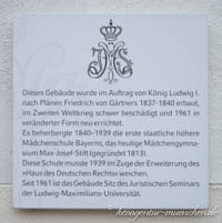 Gerhard Willhalm - Gedenktafel - Mädchengymnasium Max-Joseph-Stift