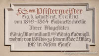 Gerhard Willhalm - Gedenktafel - F.G. von Pfistermeister