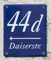  - Hausnummer - Daiserstraße