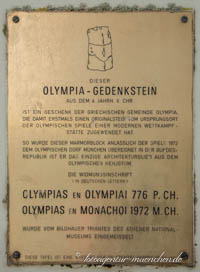 Gedenktafel - Olympiastein