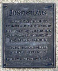 Gedenktafel - Josefshaus