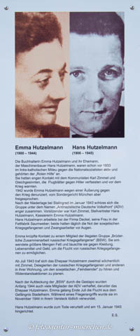  - Gedenkstele - Emma Hutzelmann und Hans Hutzelmann