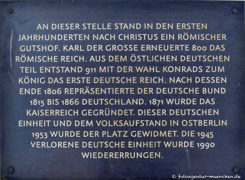 Gedenktafelö - Deutsche Einheit