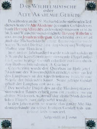 Gerhard Willhalm - Alte Akademie - Gedenktafel 1