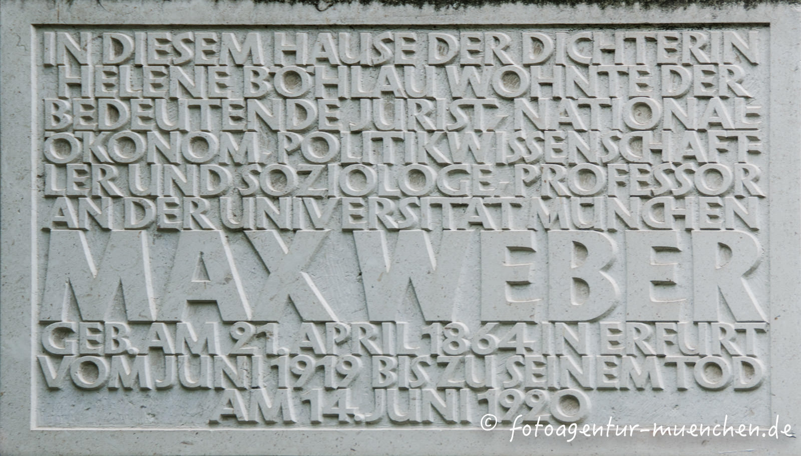 Gedenktafel - Max Weber