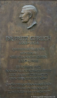 Gerhard Willhalm - Gedenktafel - Dr Fritz Gerlich