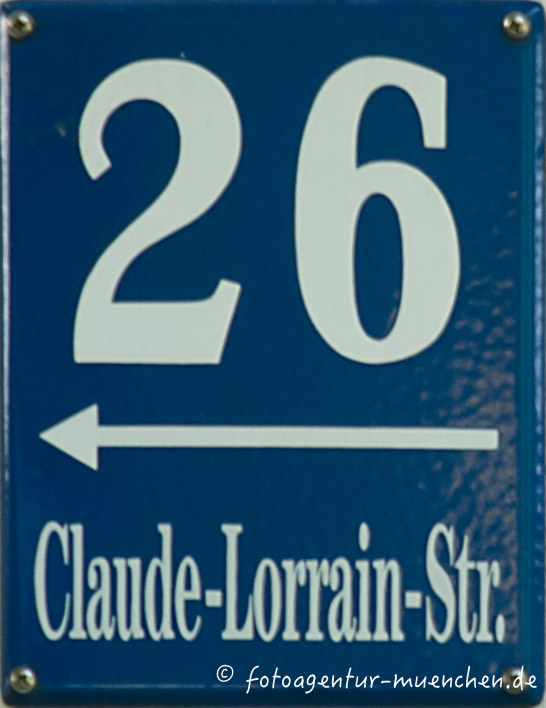 Hausnummer - Claude-Lorrain-Straße