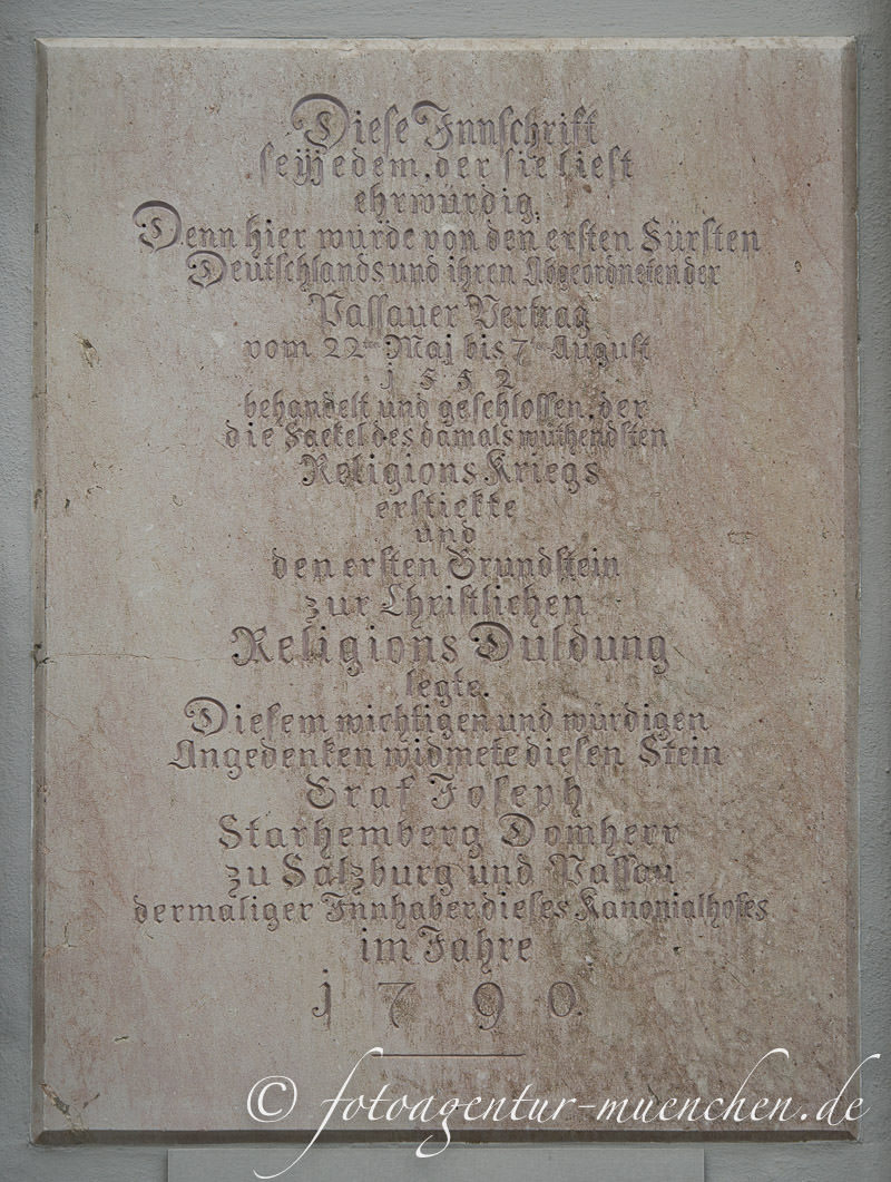 Gedenktafel - Passauer Vertrag von 1552