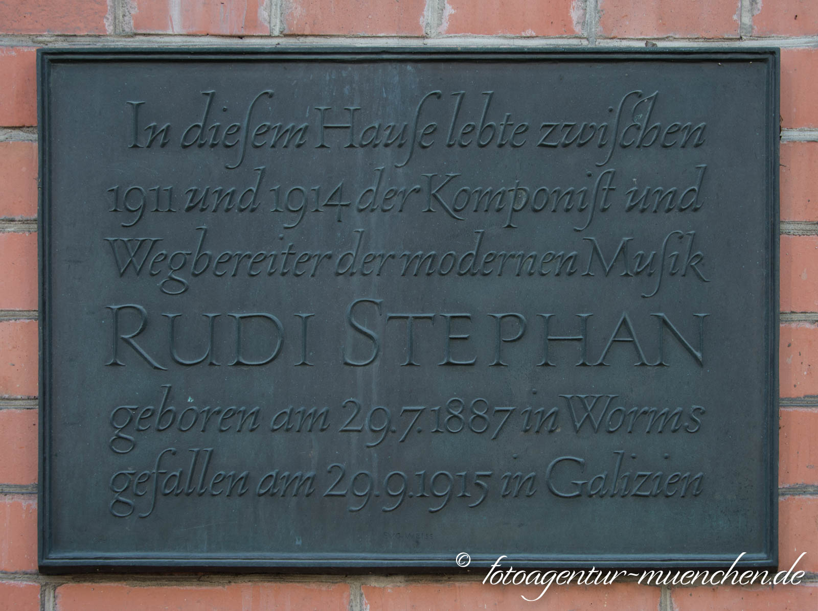 Gedenktafel - Rudi Stephan