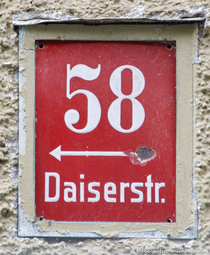 Hausnummer - Daiserstraße 58