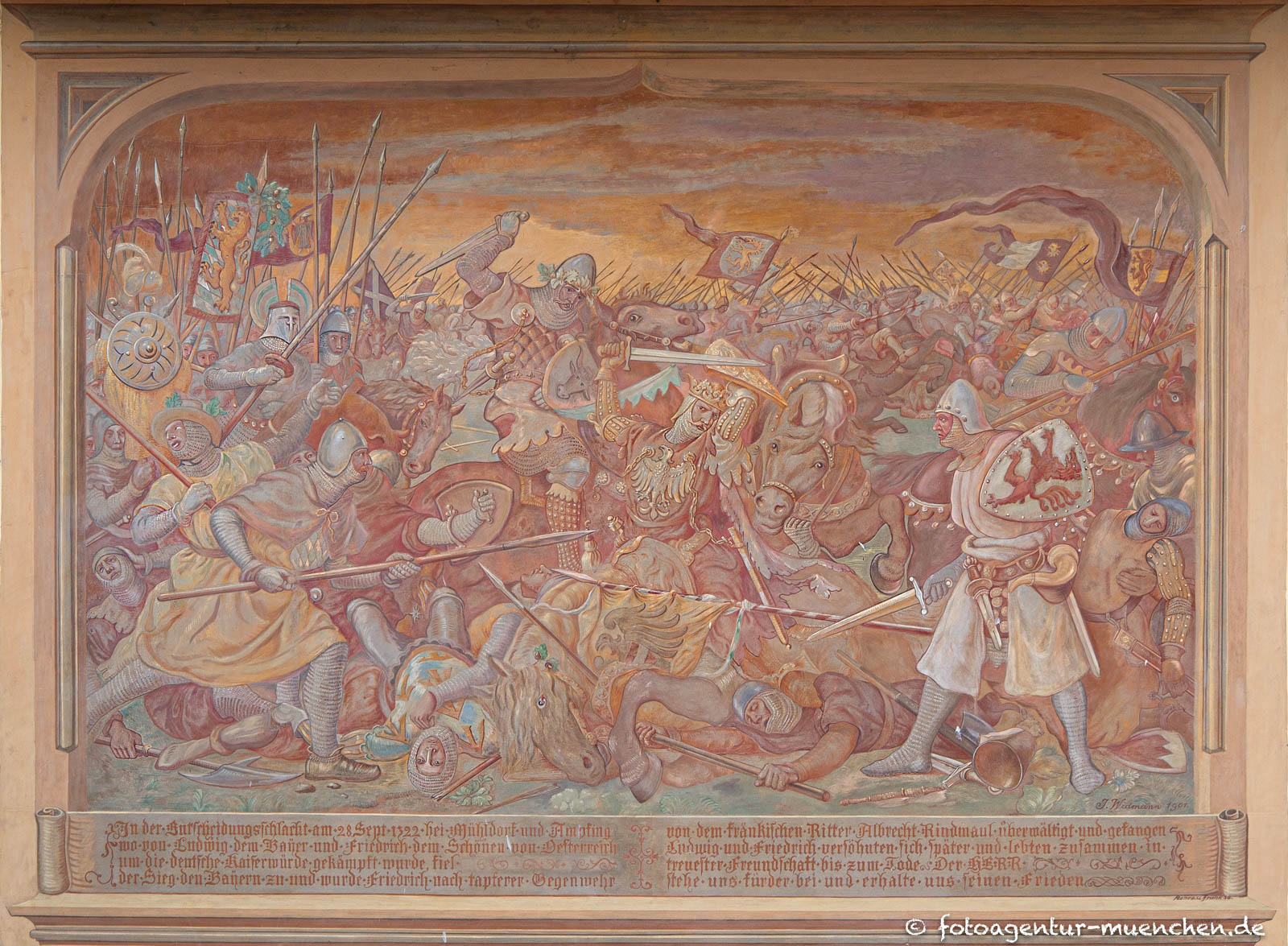 Fresko - Schlacht bei Mühldorf