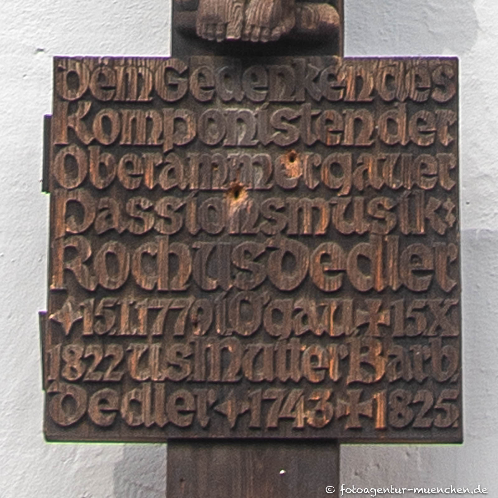 Gedächtniskreuz für Rochus Dedler (Inschrift)