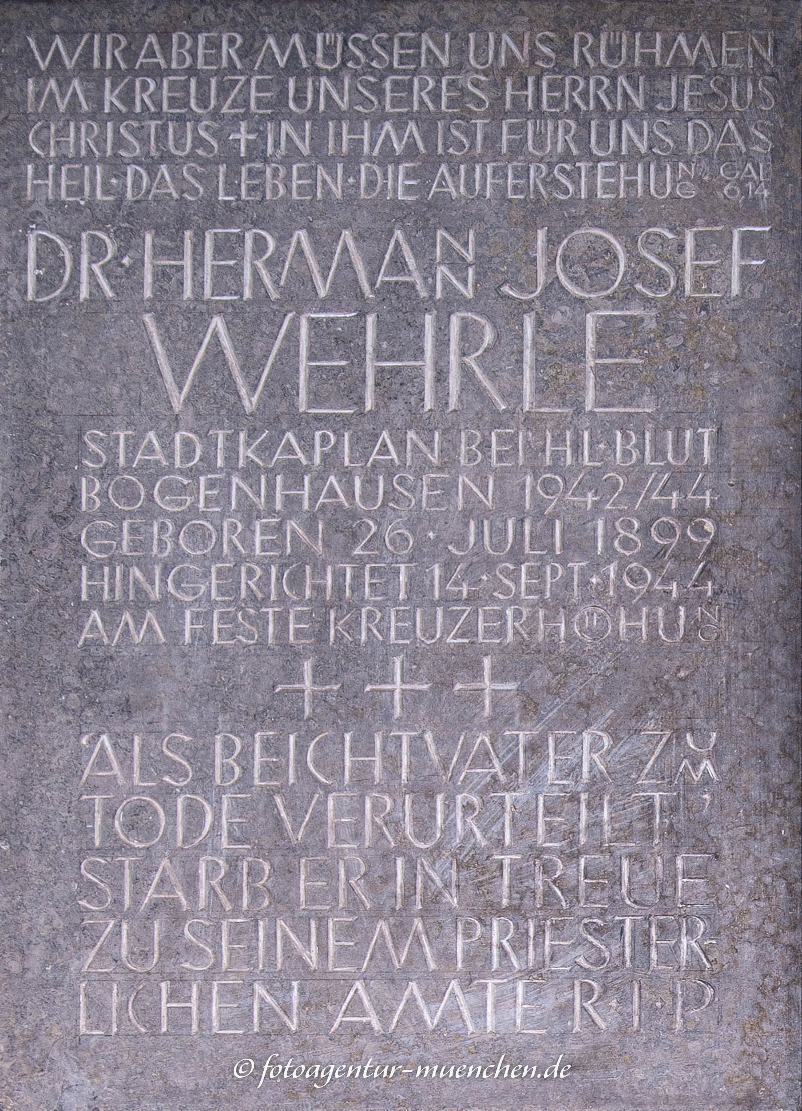 Gedenktafel für Hermann Josef Wehrle