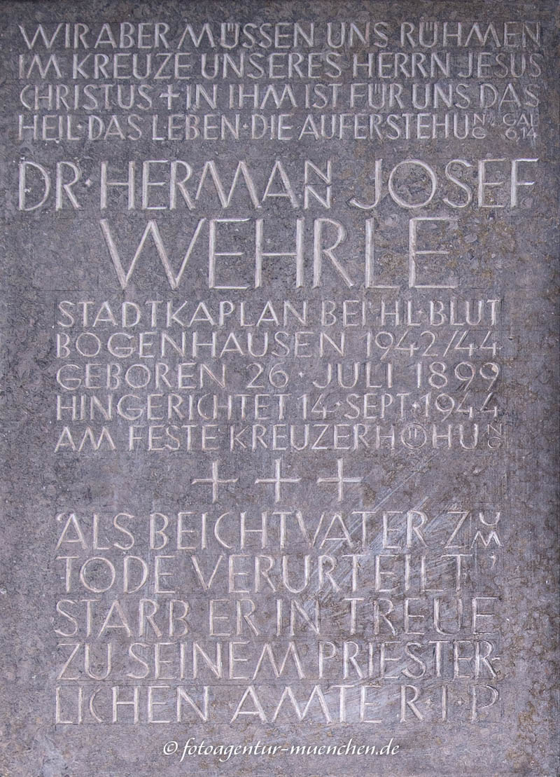 Gedenktafel für Hermann Josef Wehrle Widerstandskämpfer