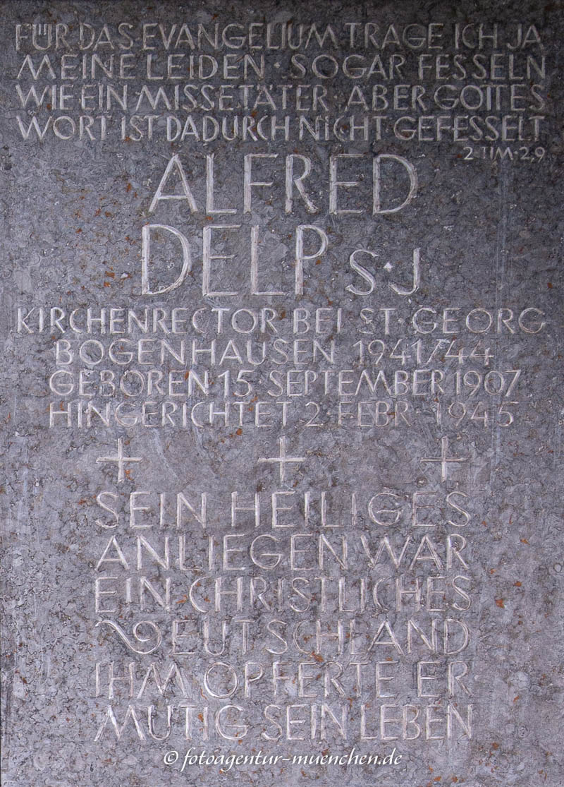 Gedenktafel für Alfred Delp Widerstandskämpfer