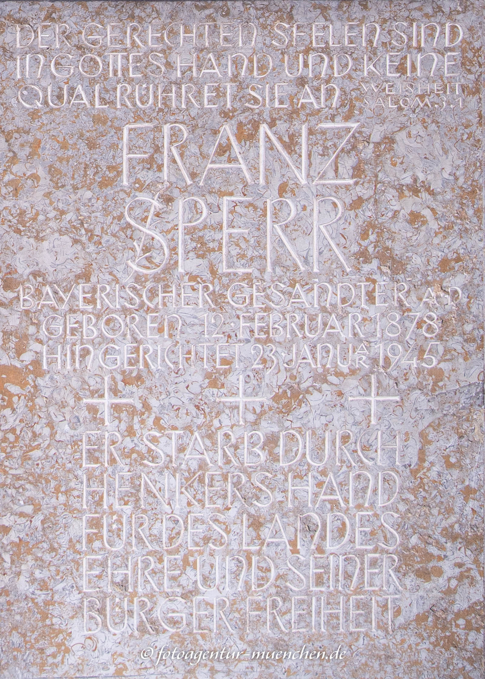 Gedenktafel für Franz Sperr