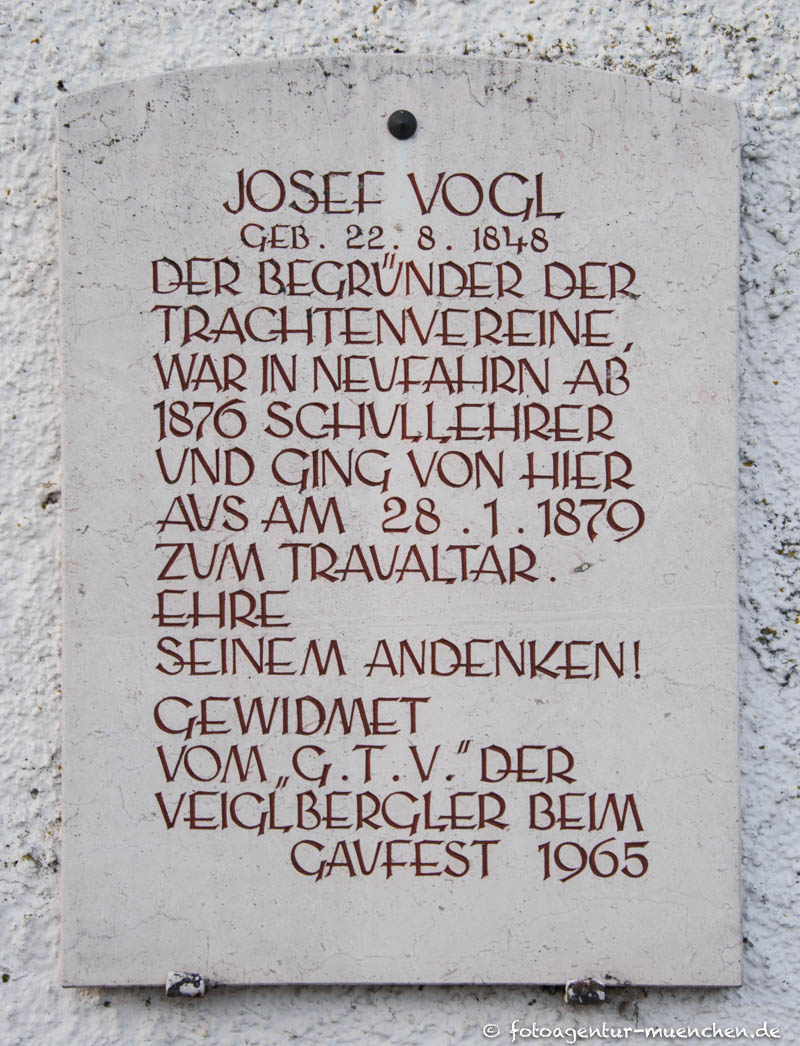 Gedenktafel - Josef Vogel