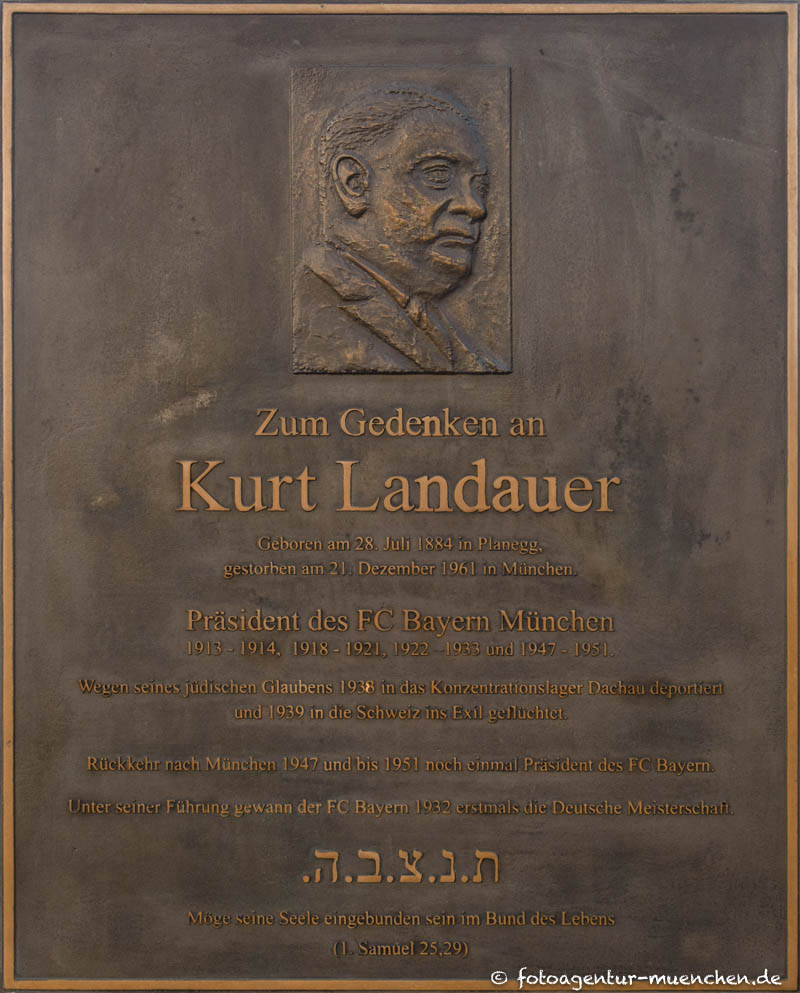 Gedenktafel für Kurt Landauer  FC Bayern