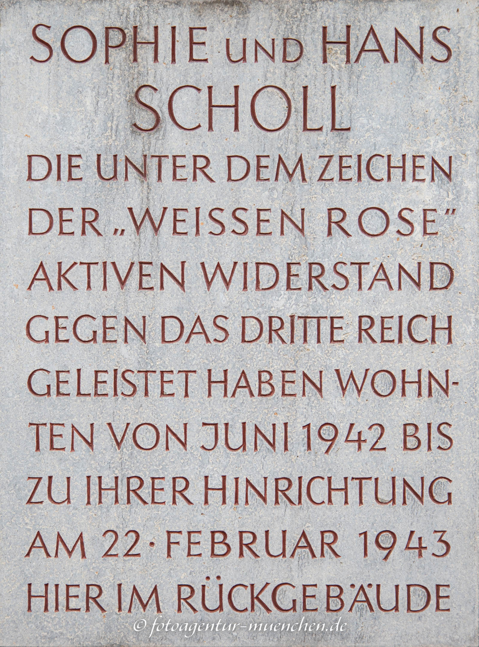 Gedenktafel - Hans und Sophie Scholl