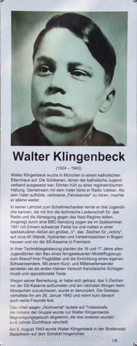  - Gedenkstele - Walter Klingenbeck