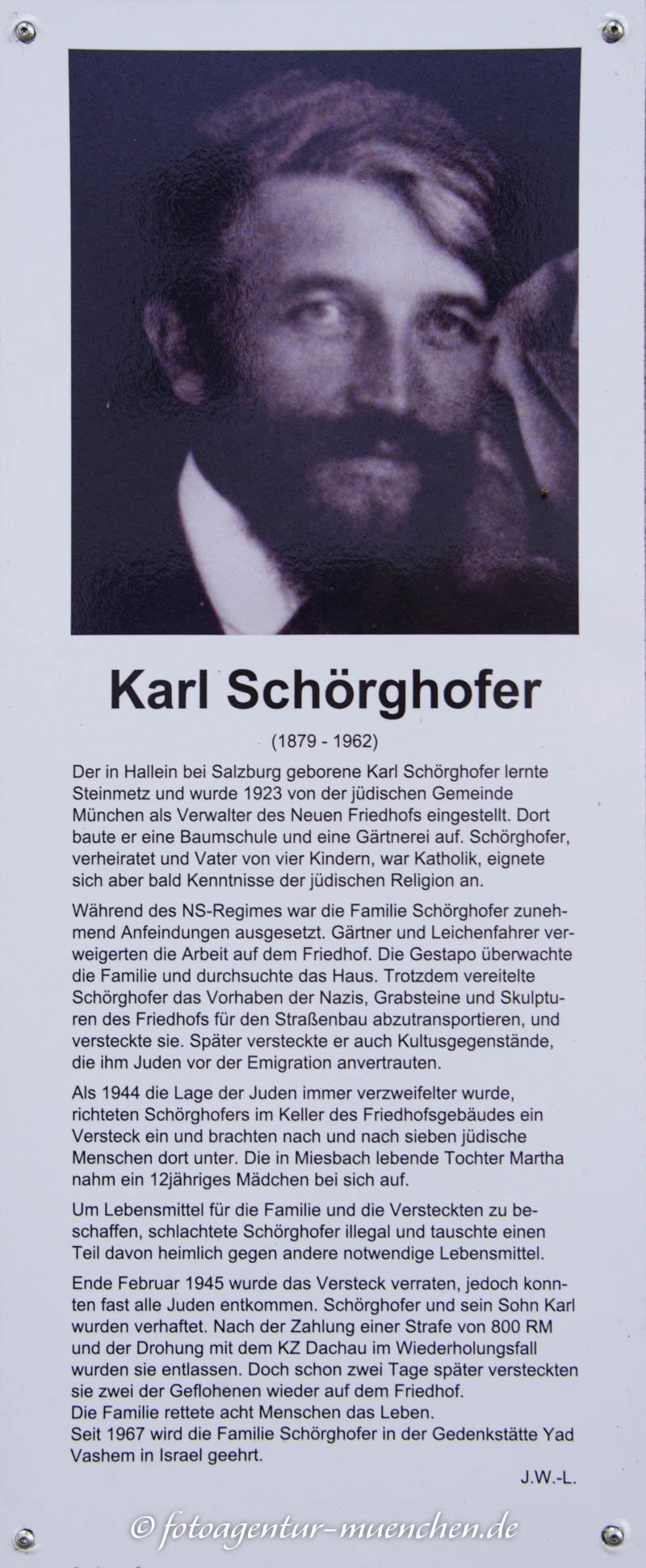 Gedenkstele - Karl Schörghofer