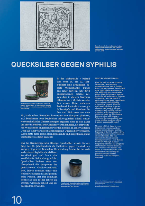 Archäologie München - Tafel 10 Quecksilber, Syphilis