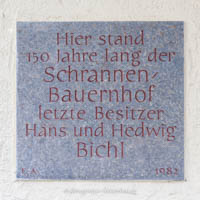  - Gedenktafel - Schrannen-Bauernhof