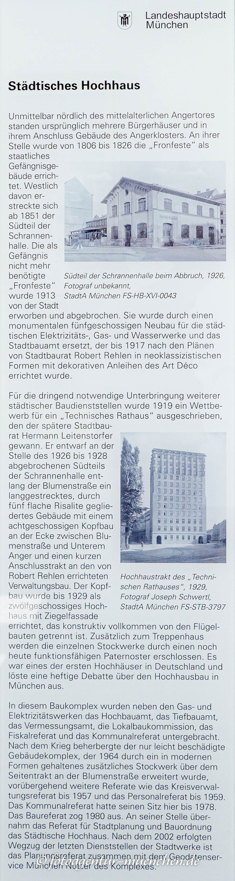 Infotafel - Städisches Hochhaus