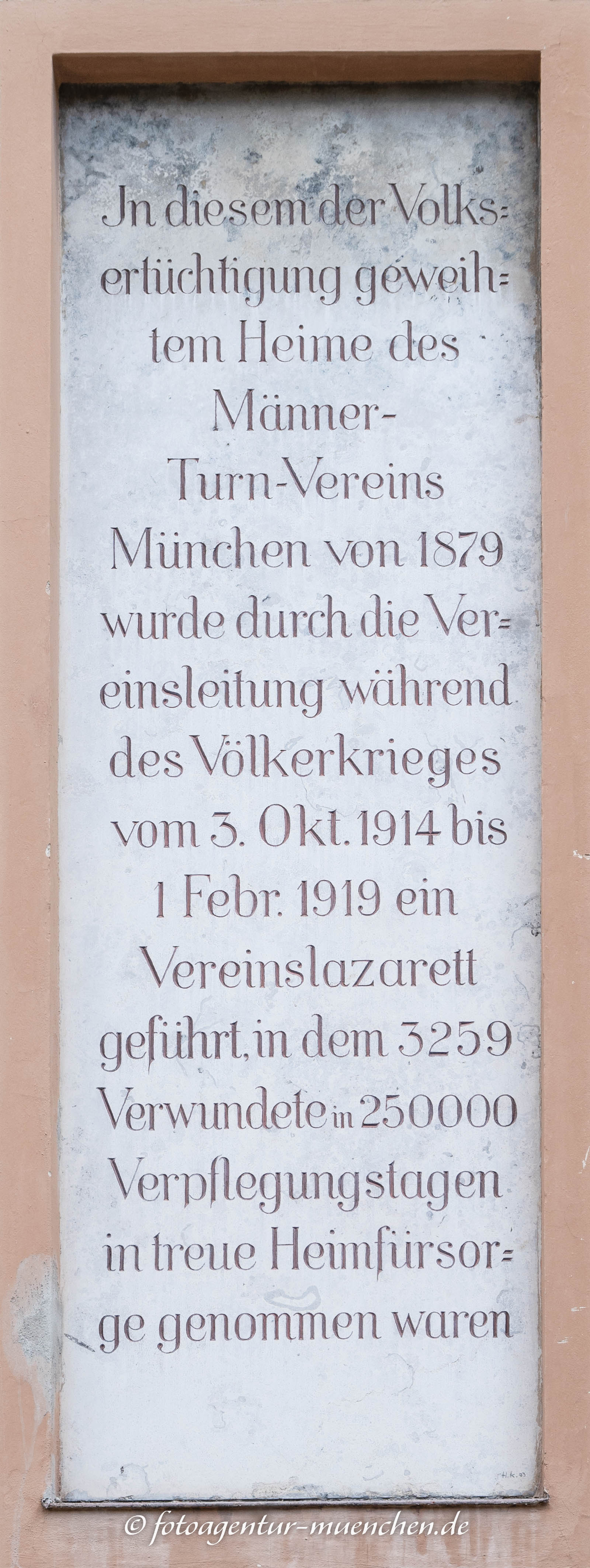 Gedenktafel Vereinslazarett 1914–1919