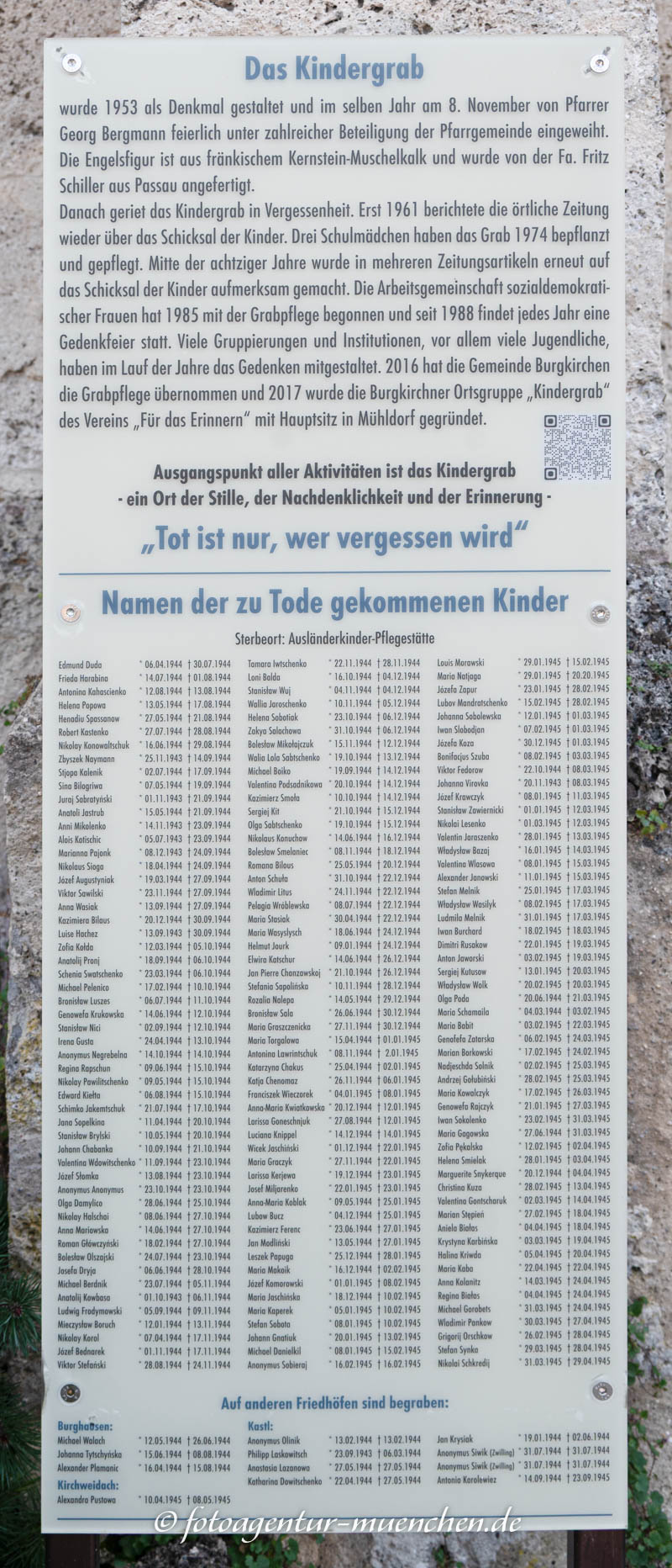 Kindergrab Burgkirchen - Infotafel