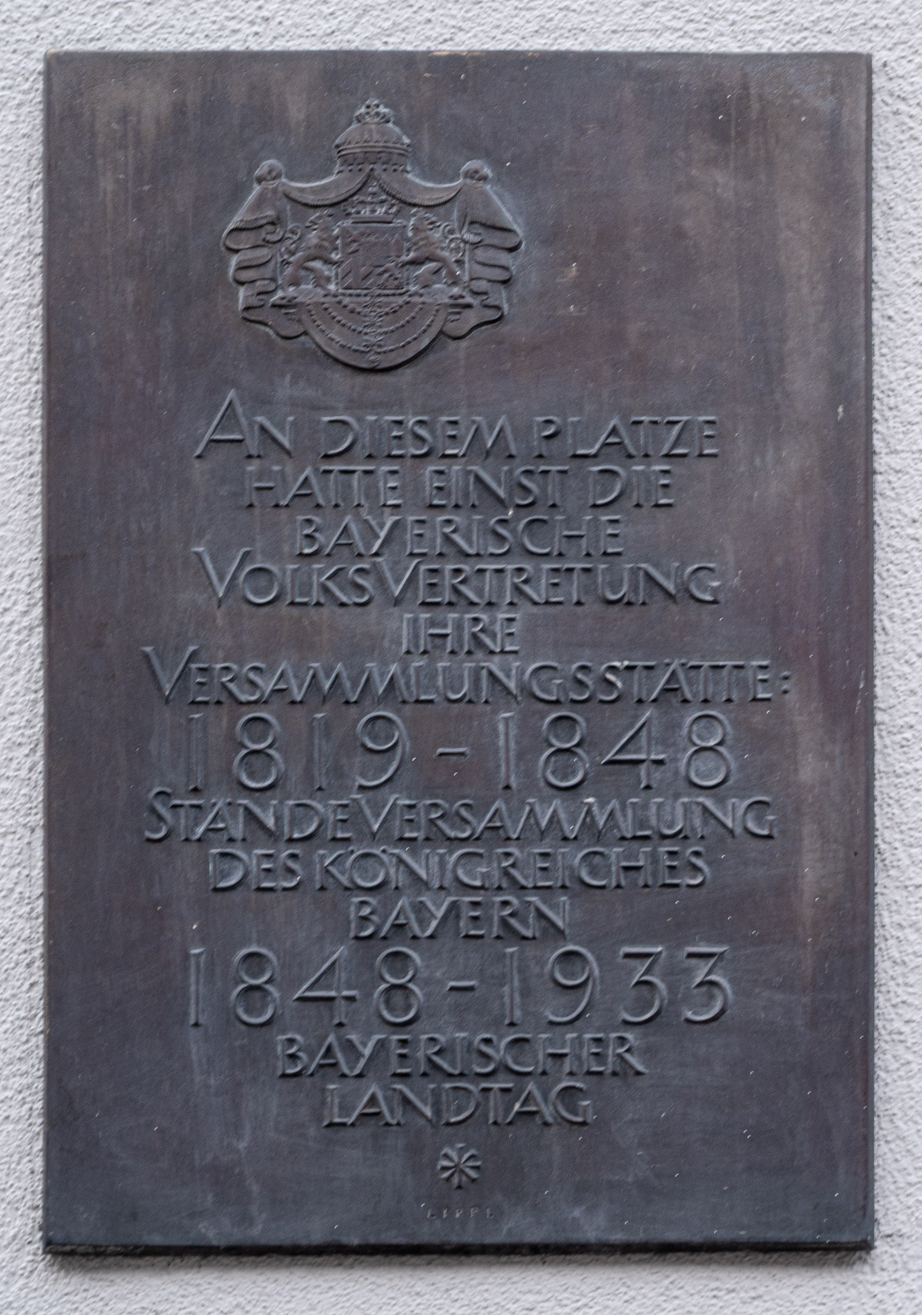 Gedenktafel ehemaliger Landtag