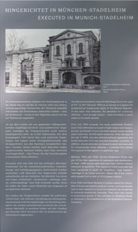 Infotafel - Hingerichtete in München-Stadelheim