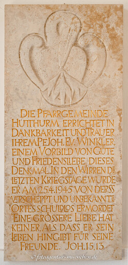 Gedenktafel für den Pfarrer Winkler