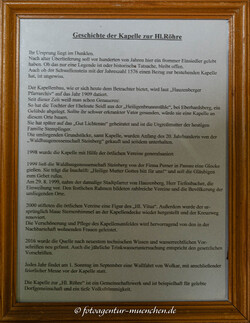 Kapelle zur Hl. Röhre  - Infotafel