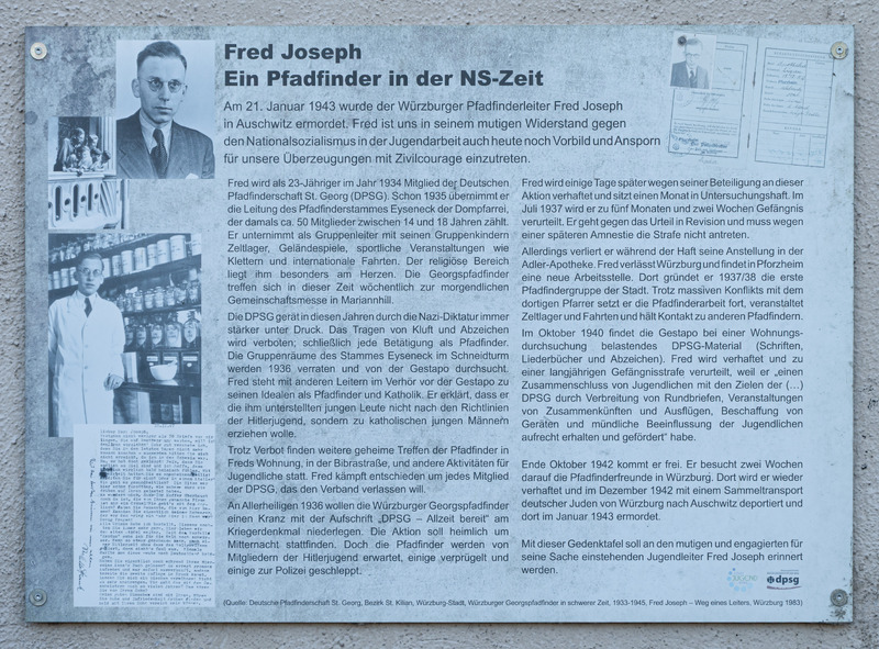 Gedenktafel für Fred Joseph (Pfadfinder)