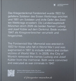 Kriegerdenkmal Forstenried - Infotafel